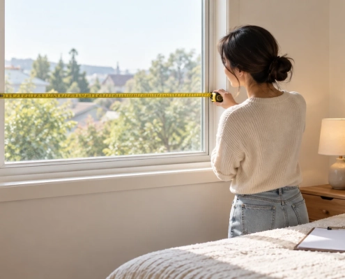 ภาพประกอบแนวคิด เลือกผ้าม่านออนไลน์ให้พอดีหน้าต่าง: ทำ Window Measurement Sheet ก่อนเทียบความทึบและหัวม่าน